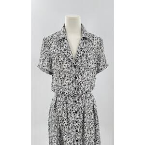 Rachel Antonoff Black & White People Shirt Dress Fun Print Whimsy Short Sleeve S
